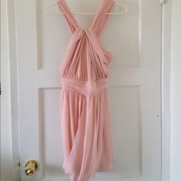 👗Brand New ASOS Grecian pink bubble hem dress - Picture 2 of 5